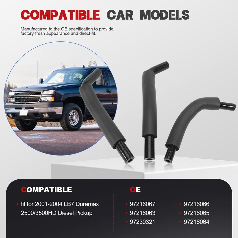 Low Pressure Fuel Hose Line Kit for LB7 Dura-max 2500/3500HD