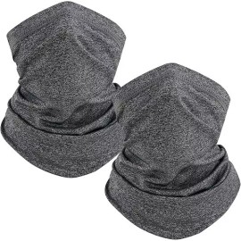 TICONN 2 Pack Quick Dry Neck Gaiter Face Cover Scarf, Breathable Sun & Wind-proof - GREY