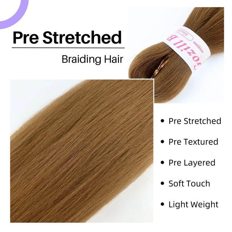 Brown Braiding Hair Pre Stretched Knotless Box Braids Hair