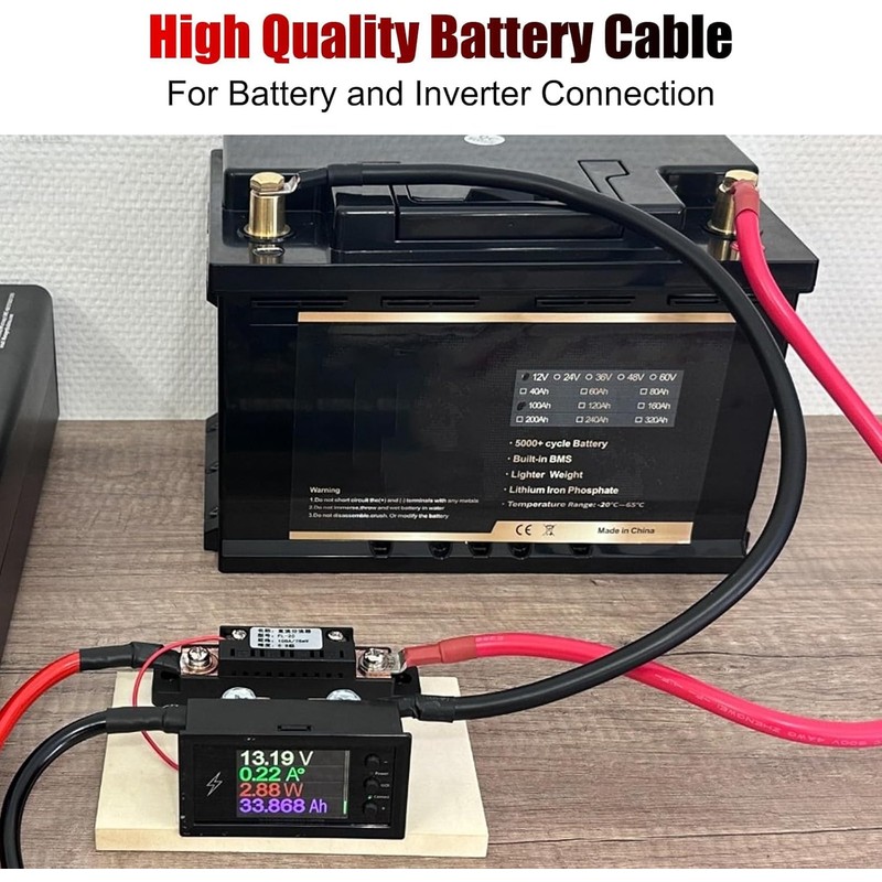 Linkstyle 6 PCS 4 AWG Battery Cables 12 Inch, 30CM