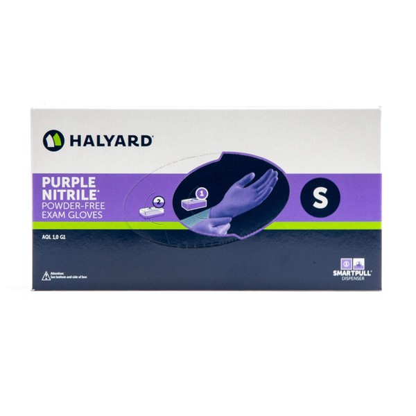 Halyard Health PURPLE NITRILE EXAM GLOVES Gloves, Small, 100/bx, 10 bx/cs (60 cs/plt)