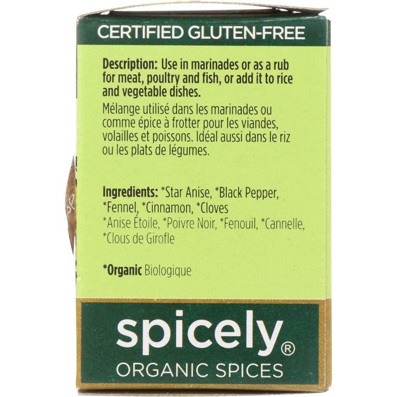 Spicely Organic Seasoning Chinese Five Spice 0.40 Ounce ecoBox Certified