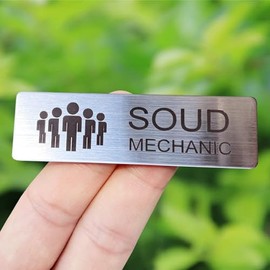 Metal personalizado grabado con logotipo/insignia de etiquetas de nombre para negocios Etiqueta d...