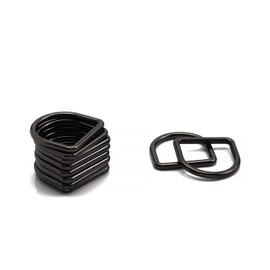 Trimming Shop Heavy-Duty Welded Metal D Ring Fasteners, Durable Buckles for Hand Bag, Webbing Strap, Purse, Dog Collars, Belts, DIY Projects, 25mm, Black, 10pcs