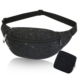 Bum Bag Girls Belt Bag Kids Bum Bag Festival Bag Bum Bag Bum Bag Black Women Festival Men Bum Bag Fashion Waist Bag Women Waterproof Holographic Teenagers (Black), black