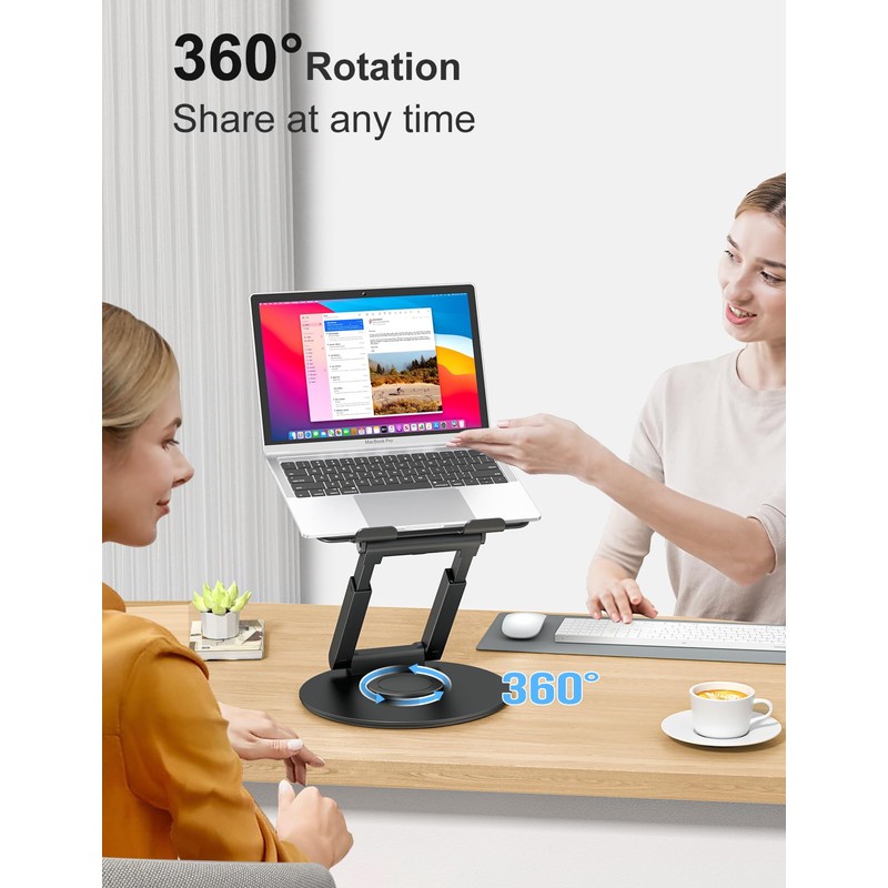 tounee Telescopic Laptop Stand for Desk with 360° Swivel Base,