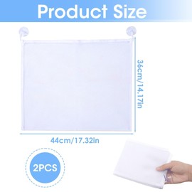 2 PCS Large Bath Toy Storage Mesh Net Bag with Strong Suction Cups for Baby Bath Toys, 45x35cm Dacron Toy Organizer Net for Bathroom and Bedroom Accessories, Keep Your Space Neat and Tidy