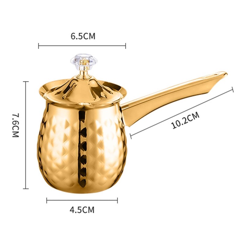 AIXXCUVQ Classic Turkish Coffee Pot with Long Handle for Cafe,