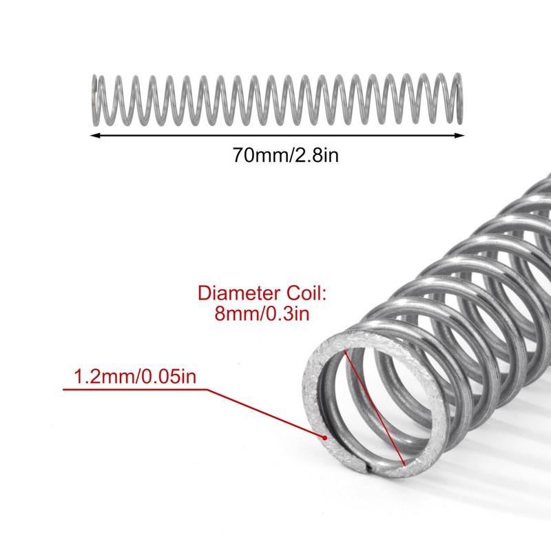 GUNGY Compression Spring Stainless Steel Spring Compression Springs 70 mm
