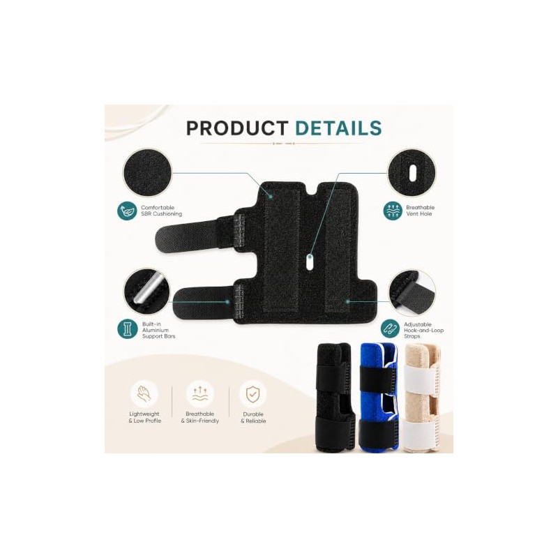 3PCS Finger Splint, Trigger Finger Brace with Dual Aluminium Support