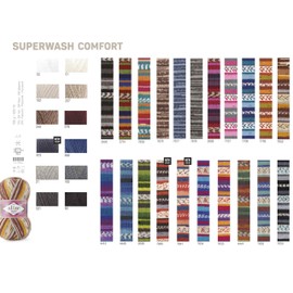 Sock Yarn by Alize 100 g, 420m Superwash Comfort Sock Wool 4ply 75% SW Wool - 25% Polyamide Hand Knitting Yarn Multicoloured (7840)