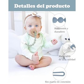 Porta Chupones Para Bebe, Clip Para Chupon De Bebe, 4 Unidades De Sujetador De Chupon De Silicona, 250 * 30mm, Ideal Para Evitar Que El Chupon Se Caiga Al Suelo, Perfecto Para Ropa Y Cochecitos