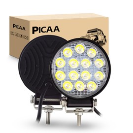 PICAA LED Work Light 2 x 4.1 Inch 42 W Round Work Light Tractor 12 V 24 V Spotlight Waterproof Work Light LED Additional Headlight for Excavator Tractors Tractor ATV Truck Offroad 4 x 4