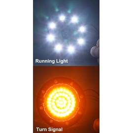 ZYTC 3 1/4" LED Turn Signals w/Running Light Bullet Style Front 1157 LED Turn Signal Kit White Amber for Harley Davidson Black Case