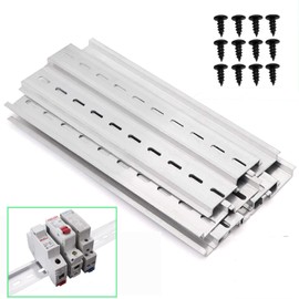 Greluma DIN Rail Aluminium DIN Rail for Distribution Cabinet Cabinet Installation 35 mm Wide Length 200 mm 7.5 mm High Pack of 6
