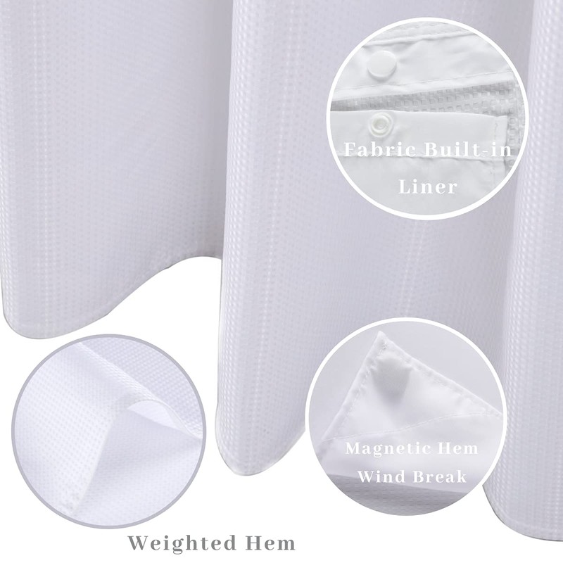 Ecoehoe 48" W x74“ L Hook Free Fabric Stall Shower