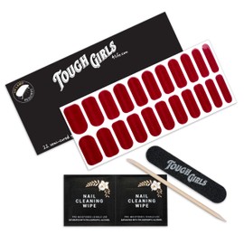 22 Premium Semi-Cured Gel Nail Polish Strips w/Application Accessories (Candy Apple Red Cat-Eye)