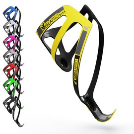 IMPALAPRO Ultralight Full Carbon Bottle Cage 18gr - Carbon Bike Water Bottle Holder - Carbon Water Bottle Holder for Bike - Bottle Cages for Road Bikes and Mountain Bike Bottle Holder (Yellow)