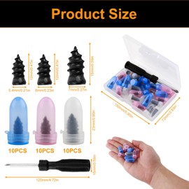 30 Tire Repair Rubber Screws, Vacuum Tyre Repair Nails Plugs Car Puncture Repair Kit Self-Service Rubber Nail Tire Repair Tool with Screwdriver for Cars SUVs Trucks Motorcycles Bicycles(10S +10M +10L)