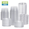 TashiBox 2 oz 100 Sets Disposable Plastic Cups with Lids,
