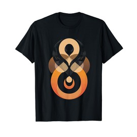 Abstract Black Orange Geometric Decor T-Shirt