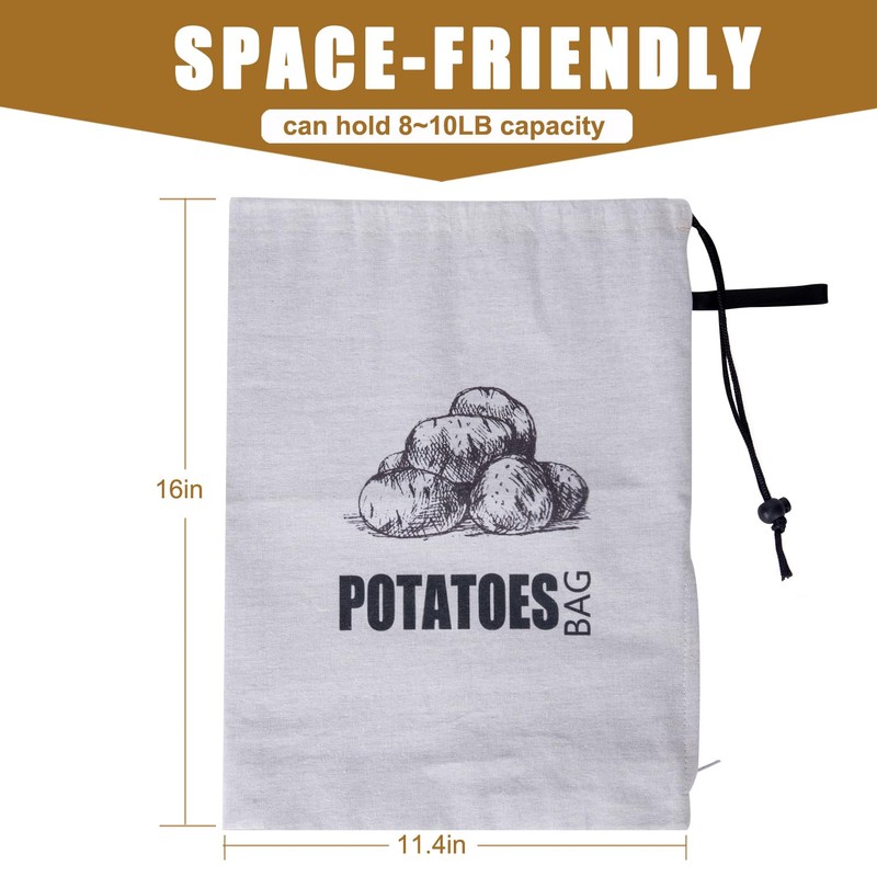 TOGETRUE Potato Onion Storage Bag, Fabric Onion and Potatoes Storage