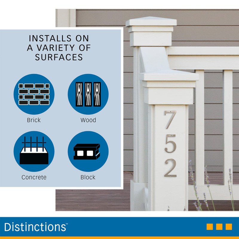 Distinctions by Hillman 843329 4-Inch Brushed Nickel Flush-Mount House Number