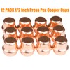 WHK 12 Pack 1/2 Inch Press Propress Copper End Cap