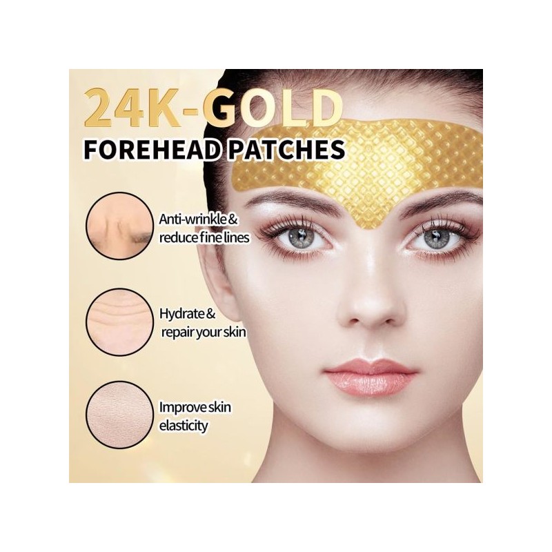 SE/24K/Gold/Forehead/PCS/Collagen/Facial/Line/Mask/Pad/T-Zone