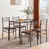 VECELO Kitchen Dining Room Table and Chairs [4 Placemats Included]