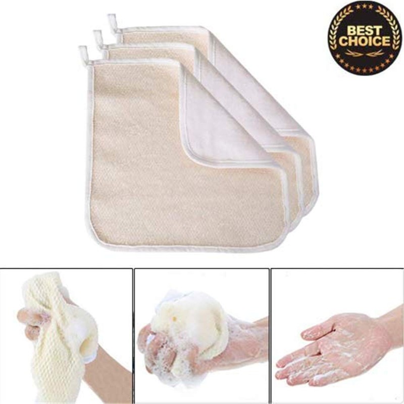 4 Pack Exfoliating Face Body Wash Cloth, Soft-Weave Scrub Towel