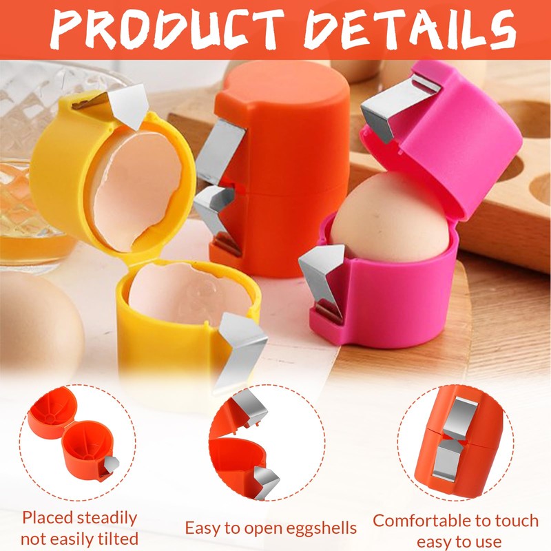 Egg Shell Opener,Egg Cracker Tool,Egg Cracker Separator,Egg Peeler for Hard