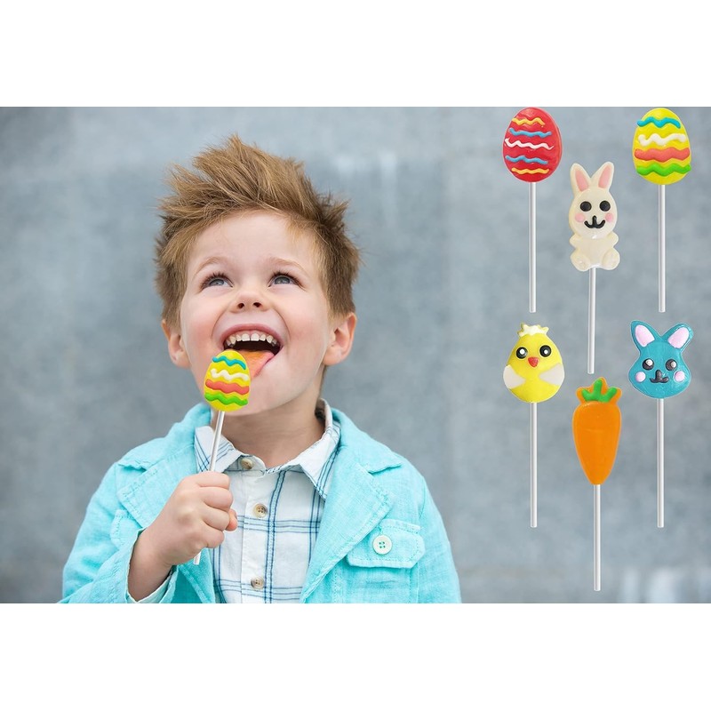 Happy Easter Variety Pack Lollipops Suckers, Colorful Easter Eggs, Yellow