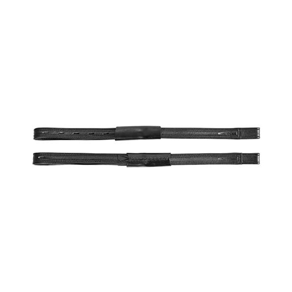 Start Mono Étrivières en cuir noir avec boucle de suspension extra fine sans boucle Longueur 65-80 cm (Noir, 70 cm)