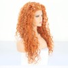 Long Curly Lace Front Wig for Women Orange and Red