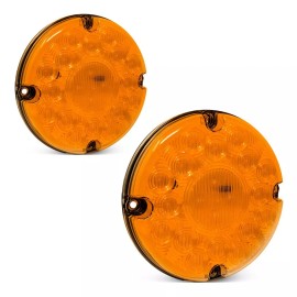 Pro LED One Pair of Pro LED 71A 7-Inch Round Amber 17 LED Turn Signal Bus Lights