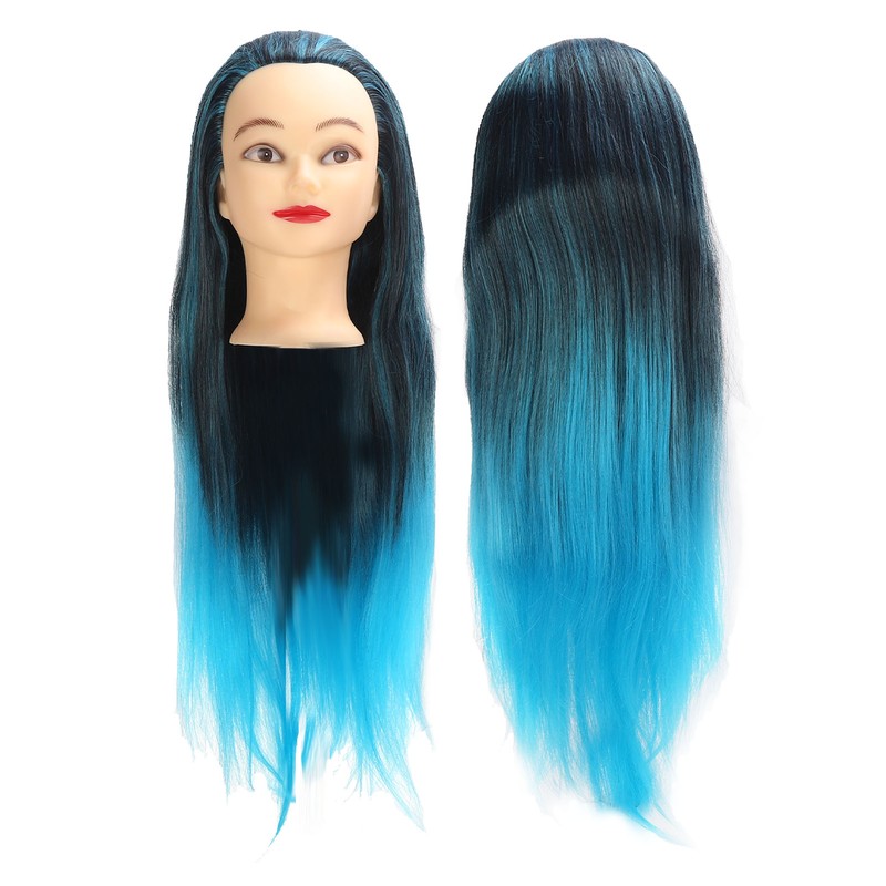 Hair Mannequin Head Colorful Hair Braiding Practice Hairdressing Mannequin Head