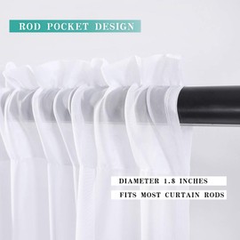 MIULEE 2 Panels Kitchen Tiers Half Window Sheer Curtains Rod Pocket Voile Drapes for Kitchen Bathroom Small Windows 29 by 24 Inch White