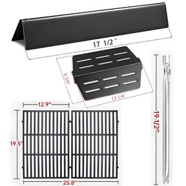 RESTTIME Grill Parts Replacement for Weber Genesis 300 Series (E310/S310/E320/EP310-330) - Porcelain & Cast Iron Parts (7620+7622+62752 | 7524 Grates)
