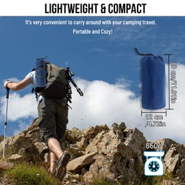 Afurkuot Self Inflating Sleeping Pad Outdoor Camping Sleeping Mat with Built-in Foot Pump for Outdoor Camping Hiking Panic (Blue)