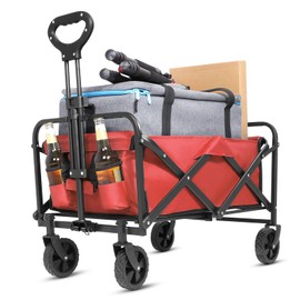 ZOMEYLPO Collapsible Wagon Cart Foldable,Wagon Carts with Wheels Folding,Utility Grocery Lounge Wagon for Sand Camping Sports Shopping Outdoor