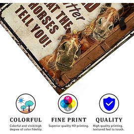 EMOHAT Keep Gate Closed No Matter What The Horses Tell You Horses Funny Metal Horse Decor Funny Novetly Caution Sign Metal For Farmhouse Fence House Wall Gate 8x12 Inch