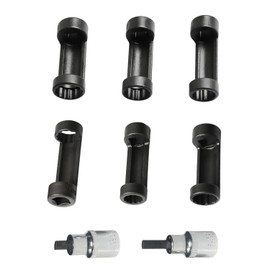 Strut Nut Socket 16mm 18mm 19mm 21mm 22mm 24mm with 12 Point 1/2" Drive Suspension Strut Spreader Socket 8pc Shock Absorber Tool