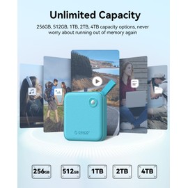 ORICO Portable SSD 2 TB with 2 in 1 USB C Cable, External Solid State Drives, Up to 460MB/s, Status Indicator, Reliable Storage for USB-C Smartphone, PC - B5PLUS(Green)