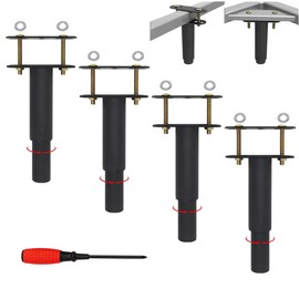 EURXLQ Retractable Bed Feet, Adjustable Bed Legs, Bed Frame Legs, Bed Feet, Durable Slatted Support Leg, Metal Furniture Support Feet, Suitable for Bed Frame, Cupboard, Sofa (12-18 cm/4 Pieces, Black)