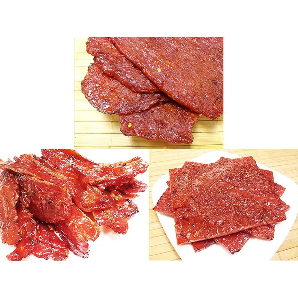 Variety Pack #7 Spicy Flavor Bacon, Beef and Pork Jerky (12 Ounce weight) - Spicy Bacon (4 oz), Spicy Pork (4 oz), Spicy Flavor Beef (4 oz)