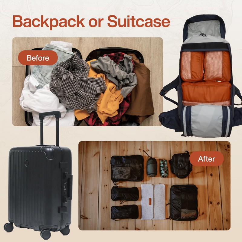 TRAVEL DUDE Compression Packing Cubes – Packing Cubes Compression Set