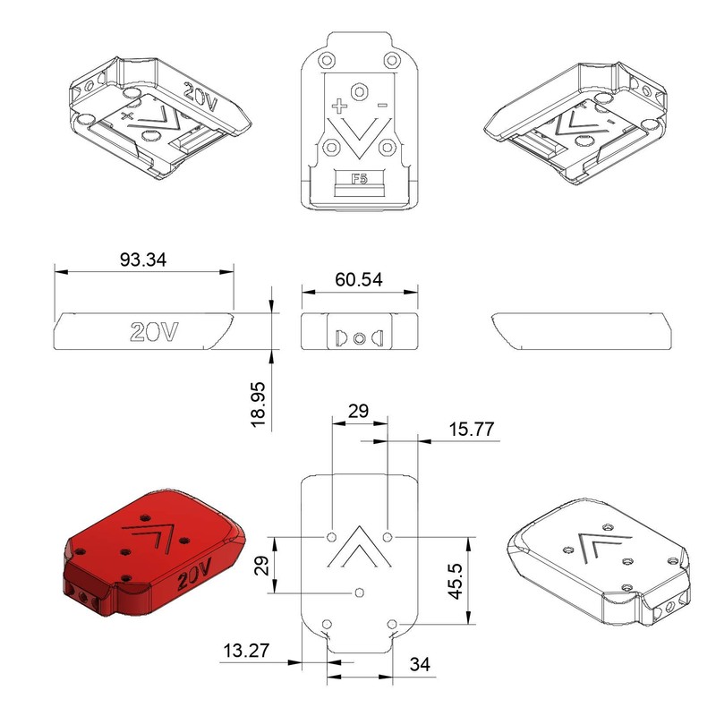 Terrafirma Technology 4pack 10AWG Adapter for DeWALT or Hercules 20V