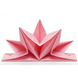 Napkins Venezia, colour: pink, pre folded, Contains pro packing: 12 Pieces, Star shape, Table decoration, Party, Easter, Wedding, Christmas, Christening, Anniversary