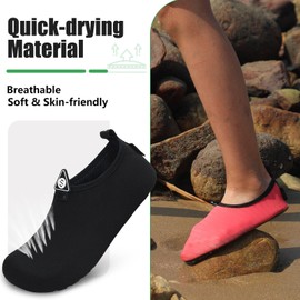 Saguaro Unisex Swimming Shoes, Water Sports Shoes, Quick-Drying, Non-Slip, Lightweight Sizes: EUR 36 - 47 (UK 3 - 12). - Black - 42/43 EU